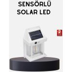Pileli Store Solar Sensörlü Dış Mekan Lamba 3 Işık Modlu ve IP65 Dayanıklı - 0 - Siyah
