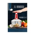 Pileli Store Turk Pratik El Rondosu Üstten Basmalı 5 Bıçaklı 2.5 Litre 14X18CM - 1 lt
