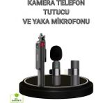 Pileli Store Vlog ve Canlı Yayın Için Çift Yaka Mikrofonu ve Tripodlu Selfie Çubuğu Seti