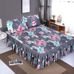 Pileli Yatak Eteği Nevresim Takımı, Ekstra Damla Fırfırlı Pembe Kanepe Kılıfları 90 * 200 + 35 cm