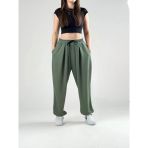 Pileli Yeşil Kadın Jogger Pantolon Coc2845