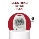 Pilelistore- 2000W Taşınabilir Elektrikli Fanlı Isıtıcı – Hızlı Isınma, Kompakt Boy