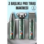 Pilelistore- 3 Başlıklı Profesyonel Saç Ve Sakal Bakım Seti Vücut, Burun Ve Kulak Tüy Alma