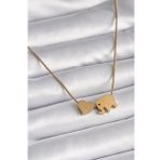 pilelistore 316L Çelik Gold Renk Fil Kalp Figürlü Kadın Kolye - TJ-BKO9421