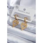 pilelistore 316L Çelik Gold Renk Kalp Model Kelebek İşleme Kadın Küpe - TJ-BKP7984