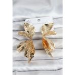 pilelistore 316L Çelik Gold Renk Lotus Yaprak Kadın Küpe - TJ-BKP11501