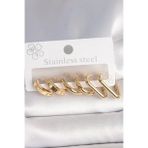 pilelistore 316L Çelik Gold Renk Üçgen Halka Model Kadın Küpe Seti - TJ-BKP10390