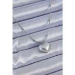 Pilelistore 316L Çelik Gümüş Renk İncili Kalp Model Minimal Top Detay Kadın Kolye - Tj-Bko7614
