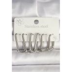 pilelistore 316L Çelik Gümüş Renk Kare Model Kadın Küpe Seti - TJ-BKP10353
