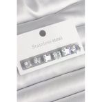 pilelistore 316L Çelik Gümüş Renk Kare Zirkon Taşlı Kadın Küpe Seti - TJ-BKP10303