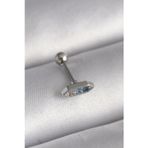 Pilelistore 316L Çelik Gümüş Renk Mavi Zirkon Taşlı Tragus Piercing - Tj-Pr1285