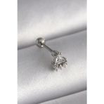 Pilelistore 316L Çelik Gümüş Renk Üçgen Zirkon Taşlı Tragus Piercing - Tj-Pr1239