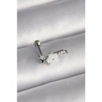 Pilelistore 316L Çelik Gümüş Renk Zirkon Taş Detay Beyaz Çiçek Model Tragus Piercing - Tj-Pr1357