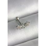 Pilelistore 316L Çelik Gümüş Renk Zirkon Taşlı Çiçek Tragus Piercing - Tj-Pr1247