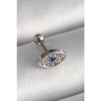 Pilelistore 316L Çelik Gümüş Renk Zirkon Taşlı Göz Tragus Piercing - Tj-Pr1253
