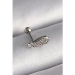 Pilelistore 316L Çelik Gümüş Renk Zirkon Taşlı Kanat Tragus Piercing - Tj-Pr1269
