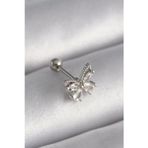 Pilelistore 316L Çelik Gümüş Renk Zirkon Taşlı Kelebek Tragus Piercing - Tj-Pr1233