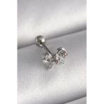 Pilelistore 316L Çelik Gümüş Renk Zirkon Taşlı Kurdele Tragus Piercing - Tj-Pr1265