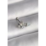 Pilelistore 316L Çelik Gümüş Renk Zirkon Taşlı Sallantı Kalp Detay Tragus Piercing - Tj-Pr1361