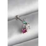 Pilelistore 316L Çelik Gümüş Renk Zirkon Taşlı Tragus Piercing - Tj-Pr1227