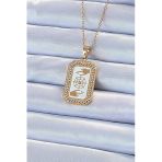 Pilelistore 316L Çelik Zincir Altın Renk Mineli Zirkon Taşlı Göz Figür Tarot Kolye - Tj-Bko9217