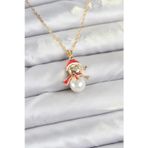 Pilelistore 316L Çelik Zincir Gold Renk Kardan Adam Model Yılbaşı Temalı Kadın Kolye - Tj-Bko10702