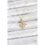 Pilelistore 316L Çelik Zincir Gold Renk Sonsuzluk Model Zirkon Taşlı Kolye - Tj-Bko10873