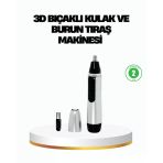 Pilelistore- 3D Bıçaklı Burun Ve Kulak Tıraş Makinesi Pil İle Çalışan Taşınabilir Model