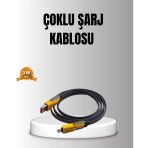Pilelistore- 65W 4’ü 1 Arada Örgülü Hızlı Şarj Kablosu Usb-C Usb-A Çoklu Şarj Dayanıklı