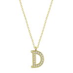pilelistore 925 Ayar Gümüş Gold D Harfi Kadın Gümüş Kolye
