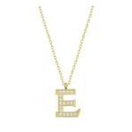pilelistore 925 Ayar Gümüş Gold E Harfi Kadın Gümüş Kolye