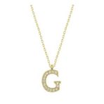 pilelistore 925 Ayar Gümüş Gold G Harfi Kadın Gümüş Kolye