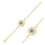 Pilelistore 925 Ayar Gümüş Gold Sarı Yaşam Çiçeği Bileklik