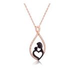 pilelistore 925 Ayar Gümüş Kalpli Anne Çocuk Gümüş Kolye