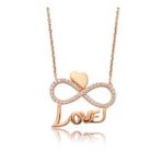pilelistore 925 Ayar Gümüş Kalpli Sonsuzluk Love Kadın Gümüş Kolye