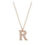 pilelistore 925 Ayar Gümüş Rose R Harfi Kadın Gümüş Kolye