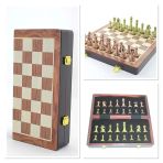 Pilelistore Ahşap Kutulu Metal Taşlı Hazneli Satranç Takımı