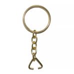 Pilelistore Anahtarlık Halkası, Halka + Zincir + Üçgen, 24Mm, Altın, Sarı, 1 Adet