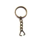 Pilelistore Anahtarlık Halkası, Halka + Zincir + Üçgen, 24Mm, Antik, 1 Adet