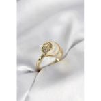 Pilelistore Ay Yıldız Model Gold Renk Zirkon Taşlı Yüzük - Tj-Byk3995
