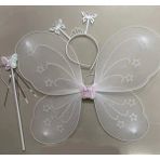 Pilelistore Beyaz Renk Kelebek Kanadı Tacı ve Sopası 50X37 cm