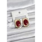 Pilelistore Bordo Renk Kare Model Vintage Küpe - Tj-Bkp11658
