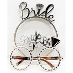 pilelistore Bride Yazılı Taç ve Bride To Be Yazılı Gözlük Seti Gümüş Renk