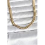 Pilelistore Cm 14K Gold Renk Kalın Yassı Yılan Zincir Model 45 Cm Kolye - Tj-Bko11006