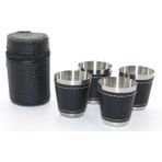 Pilelistore Deri Kılıflı 4'lü Shot Bardak Seti - Renkli