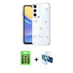 Pilelistore™ Galaxy A15 4G Kılıf Yörünge Form - Siyah 3D Antistatik Cam Ekran Koruyucu + Raze Metal Kamera Lens - Gs