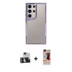 Pilelistore™ Galaxy S23 Ultra Kılıf Akış Çizgi Koleksiyonu - Siyah Autokit 5İn1 Fiber Hayalet Cam Ekran Koruyucu + Pvd M