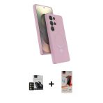 Pilelistore™ Galaxy S23 Ultra Kılıf İz Işık Koleksiyonu - Siyah Autokit 5İn1 Fiber Hayalet Cam Ekran Koruyucu + Pvd Meta