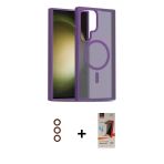 Pilelistore™ Galaxy S23 Ultra Kılıf Siluet Minimal Prime - Siyah Autokit 5İn1 Fiber Hayalet Cam Ekran Koruyucu + Metal K