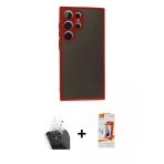 Pilelistore™ Galaxy S24 Ultra Kılıf Ahenk Çizgi Serisi - Siyah Autokit 5İn1 Fiber Polymer Nano Ekran Koruyucu + Kamera L